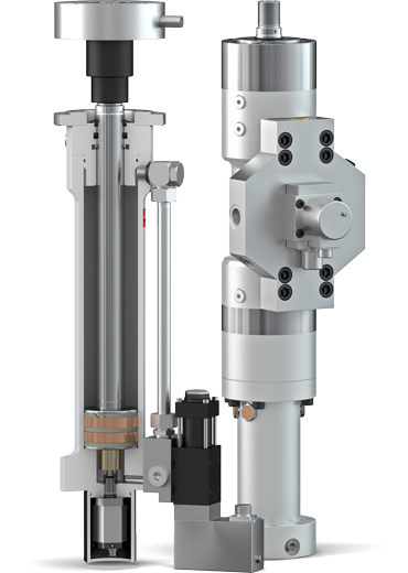 Hydraulische Servozylinder Hänchen Servozylinder der Reihen 120 und 300: Eonomy-Hydraulikzylinder mit integriertem Wegmesssystem